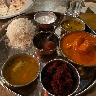 Butter chicken dinner