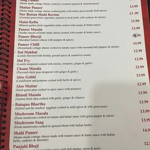 menu
