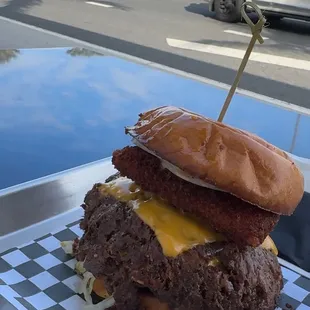 1/4LB Classic Smash Burger with double patty and katsu
