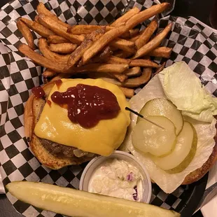 Cheeseburger with fries :)