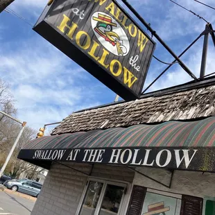 a sign for swallow at the hollow