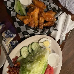 Wedge Salad and Momo wings