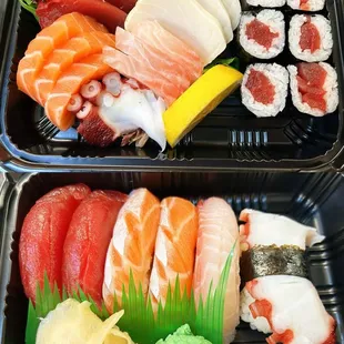 Sushi and sashimi combo