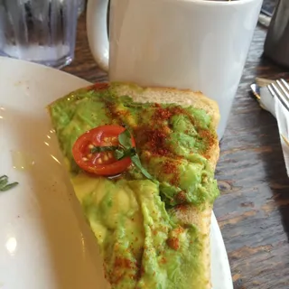 Forked Avocado & Herbs On Toast