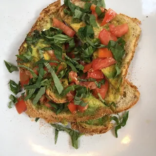 Forked Avocado & Herbs On Toast