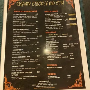 menu