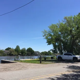 The street and view in front of the Cajun cabin (stronghold)