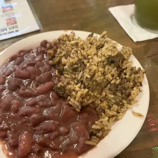 Side red beans and dirty rice