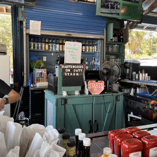 Behind the bar...