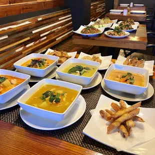 a variety of soups