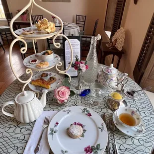 a table set for a tea party