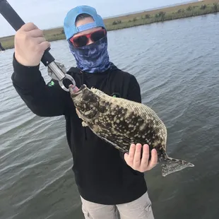 Flounder (are weird looking), quest for the Texas Slam, Fly Fishing Guide Matt Dodson, Swan Landing Fly Fishing Shop.