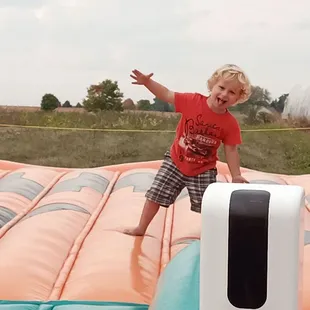 Finnegan being a goof at Swan's Pumpkin Farm