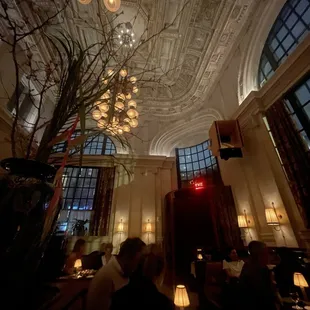 a chandelier in the middle of the room
