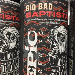 Welcome !   Epic Brewing. Stop by and try a great brewery! New at Swan Song Spirits. Big Bad Baptista, limited#Epicbrew#ImperialBottleAged