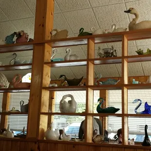 Swans: large, small, glass, ceramic, wood, a bit of everything.