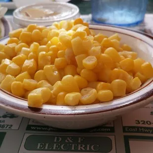 Whole kernel corn bowl donated to me by my companion.