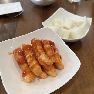 Fried Tteokbokki, Pickled Radish