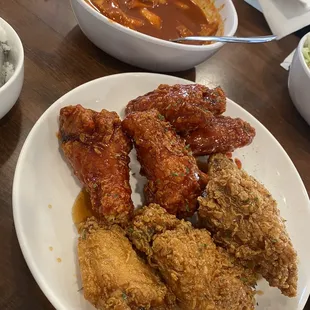 Tteokbokki, Soy Garlic Wings, Sweet &amp; Spicy Wings