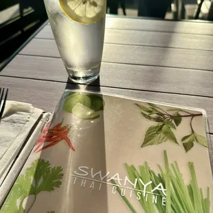 Patio seating out front