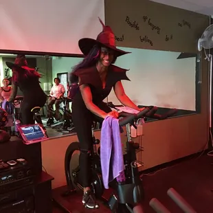 Halloween themed spin class taught by Lakiesha a.k.a. LaKILLsha!