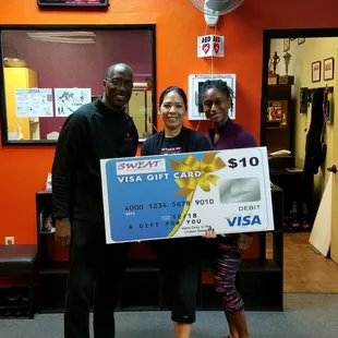 October winner of our monthly drawing of members who submitted a review on our website www.sweatstockton.com/review_us.php