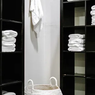 Fully stocked locker rooms.