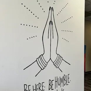 Wall art next to the entrance to the hot room.