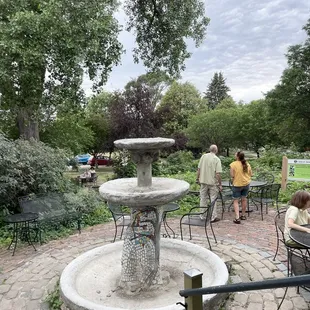 Exterior fountain and seating