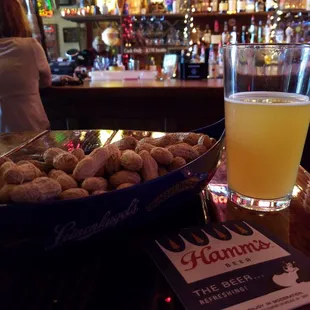 Free peanuts and inexpensive beer on tap