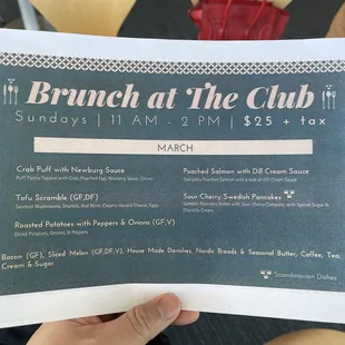 March Brunch Menu 3/2024 - IG: @nelson_eats