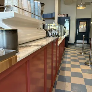 Espresso machine and pastry display