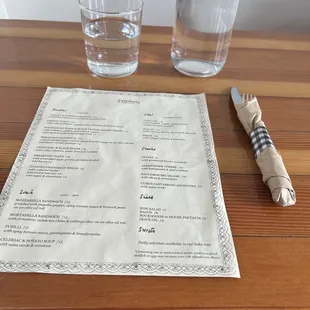 menu