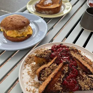 Delicious breakfast in a lovely outdoor patio setting