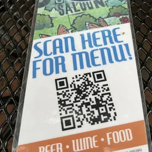 Scan for the menu! Menu had lots of great options.