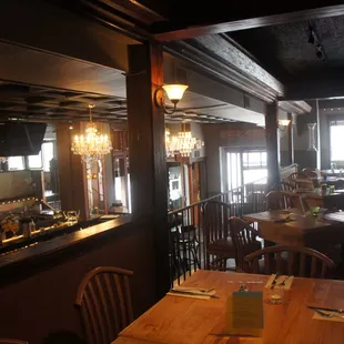 interior and view of bar downstairs