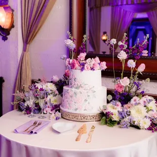 a wedding cake on a table