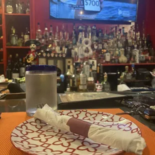 a plate with a piece of cake on it