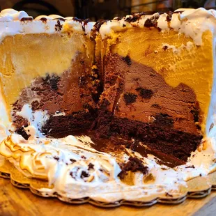 Salted caramel and Darkside ice cream cake.