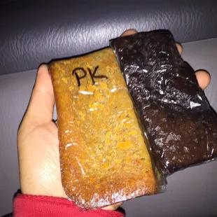 Pumpkin Mochi and chocolate Mochi.  2 for $4 (02/25/2015)