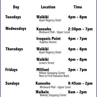 Updated Farmers Market Schedule. Stop by and say Hi!