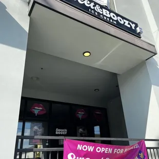 the entrance to a store