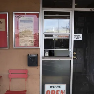 the open door of a restaurant