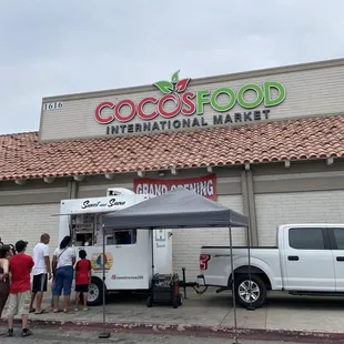 Located in front of the market