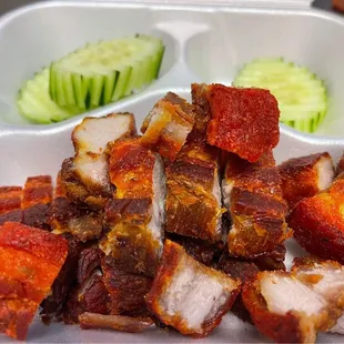 a tray of meat