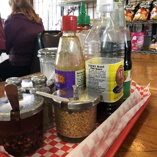 Lots of sauces/seasonings available