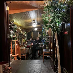 a woman sitting at a table