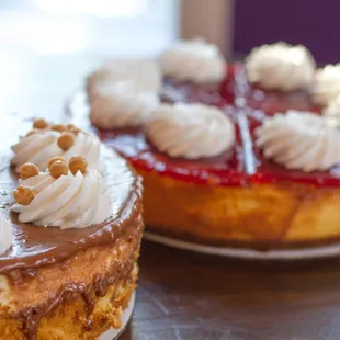 two desserts on a table