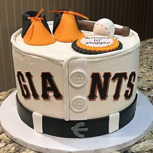 Giants themed, baby shower cake