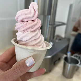 Vanilla with fresh strawberries